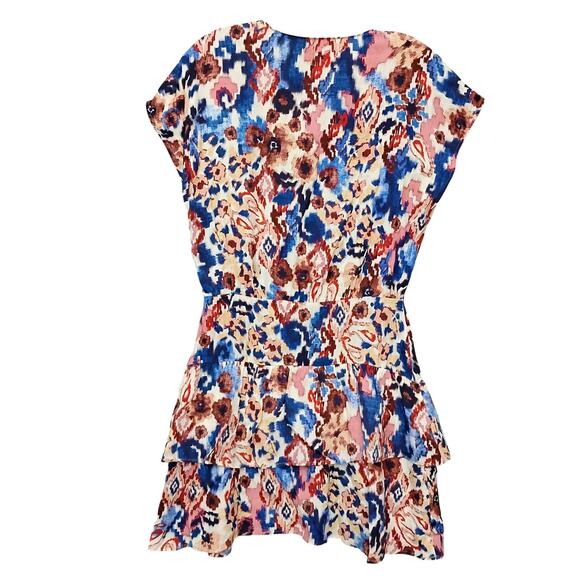 Zara Tiered Mini Dress Size Medium NWT Pullover Slit Sleeve V Neck - Picture 6 of 13